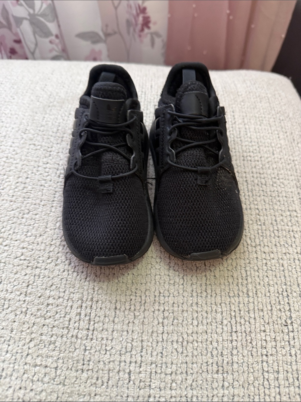 adidas Kids Black Knit Lace-Up Sneakers